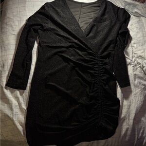 Elegant Black Ruched Dress